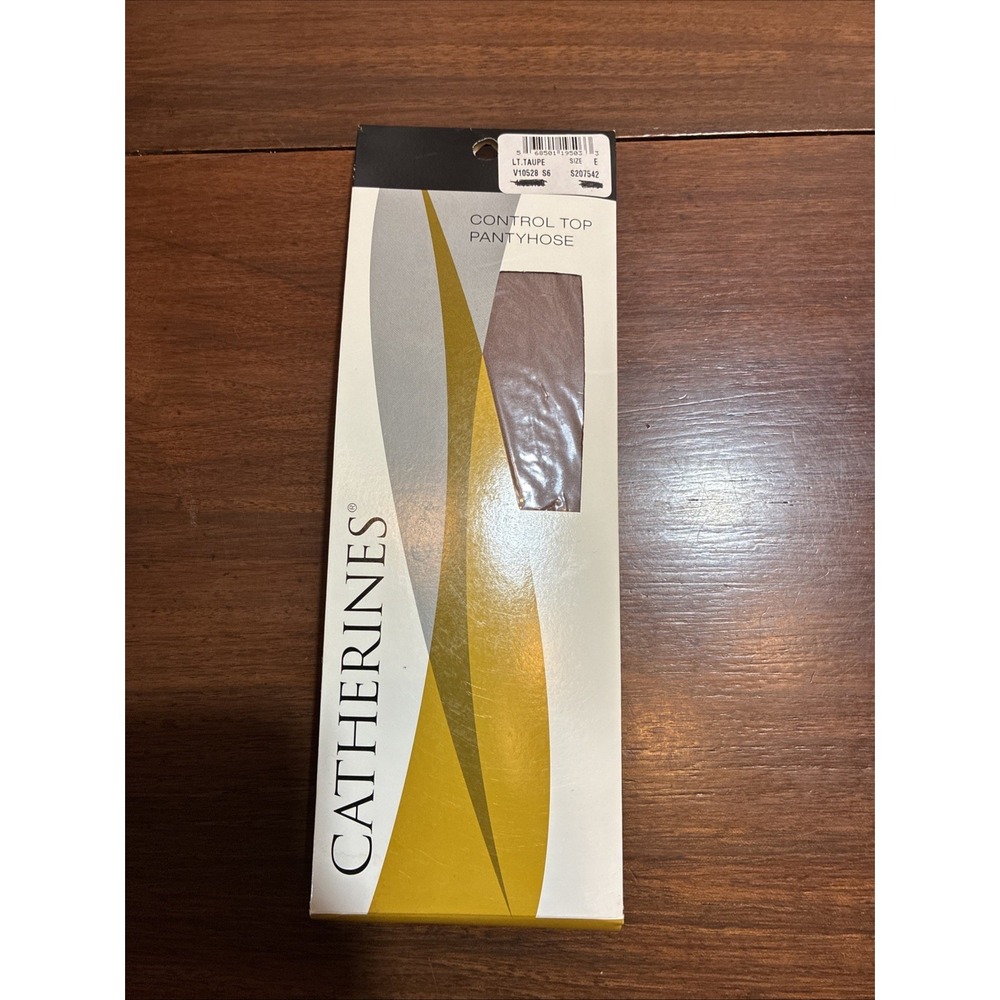NWT Catherine's Women's Control Top Sheer Leg Pantyhose Lt Taupe Size E